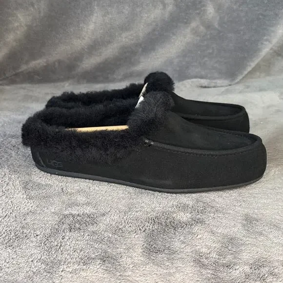 UGG Ansley Mule Insulated Suede/Fur Slipper In Black Women's Size 10 (1171391) - Picture 3 of 7